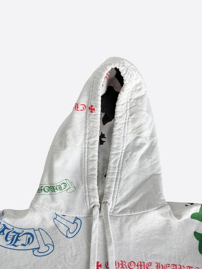 Chrome Hearts White Multicolor Stencil Hoodie