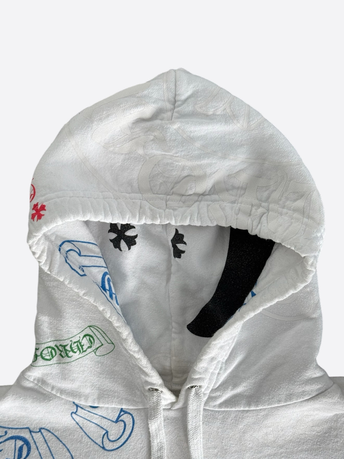 Chrome Hearts White Multicolor Stencil Hoodie