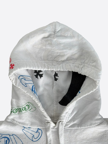Chrome Hearts White Multicolor Stencil Hoodie