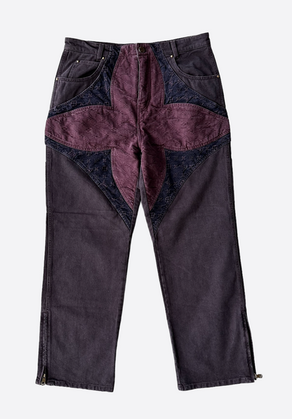 Louis Vuitton Plum Red Monogram Jeans