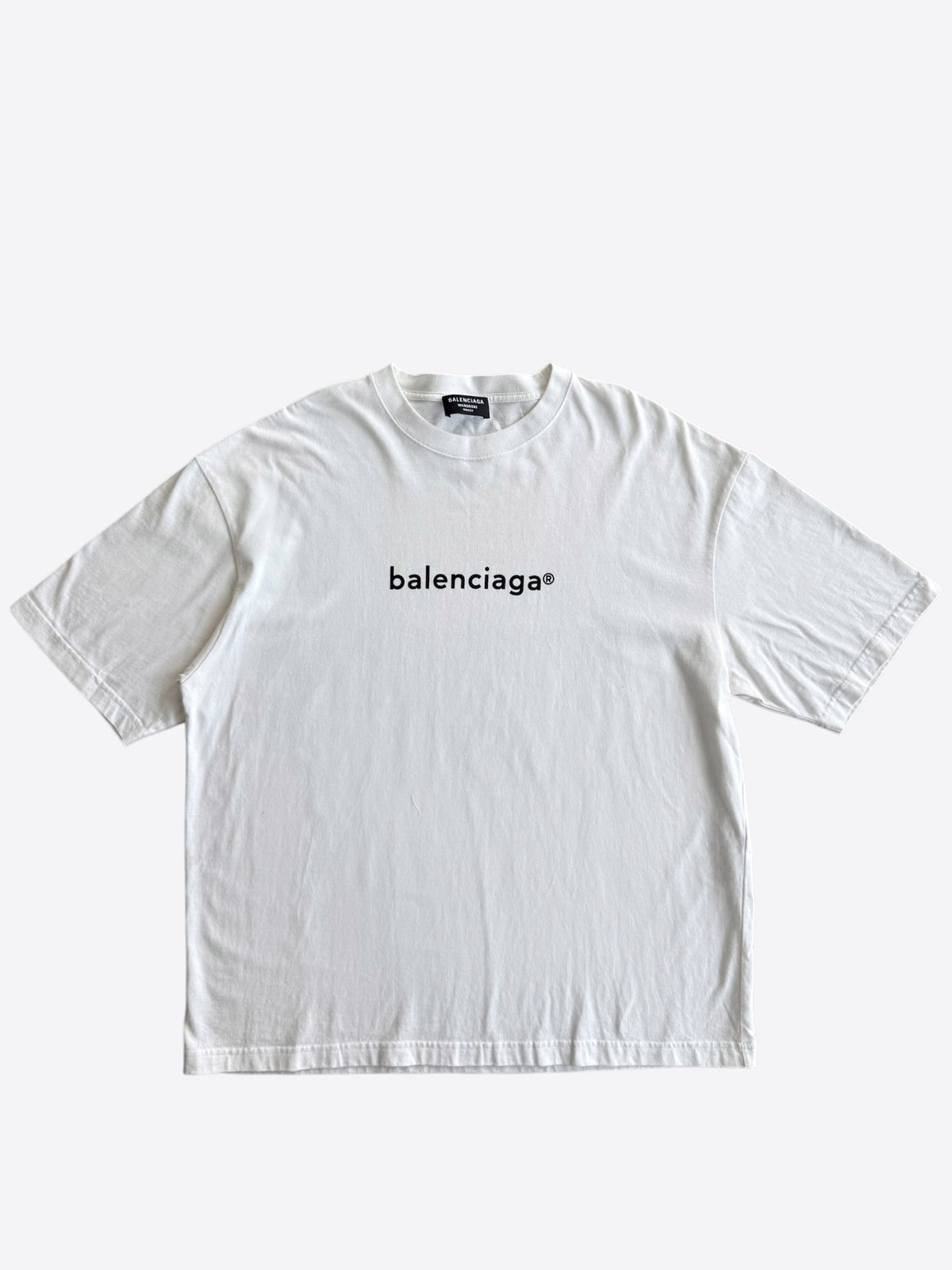 Balenciaga White & Black Logo T-Shirt
