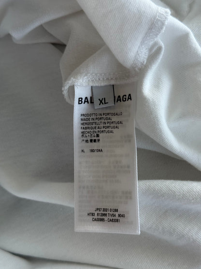 Balenciaga White & Black Logo T-Shirt