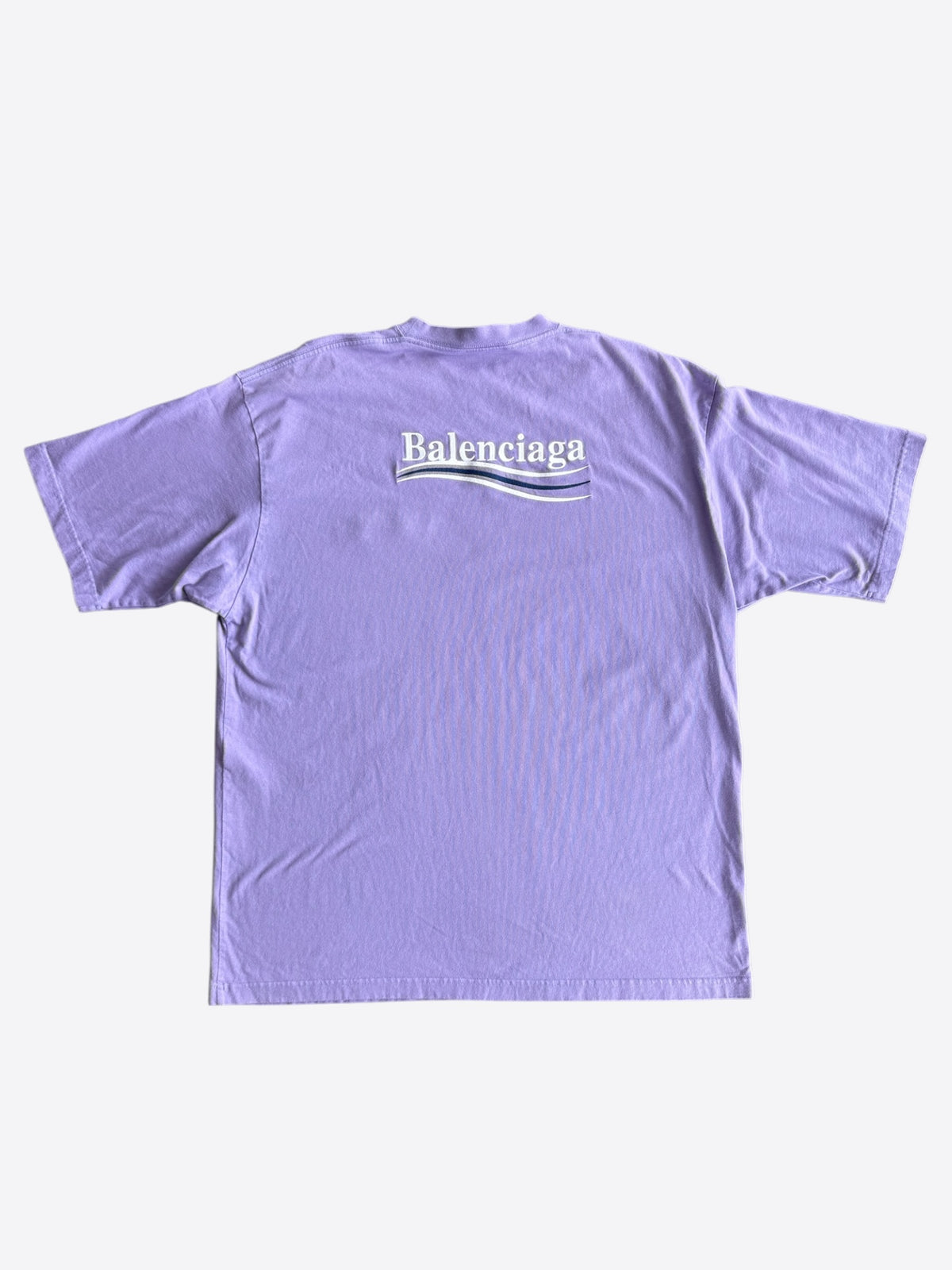 Balenciaga Purple & White Campaign Logo T-Shirt