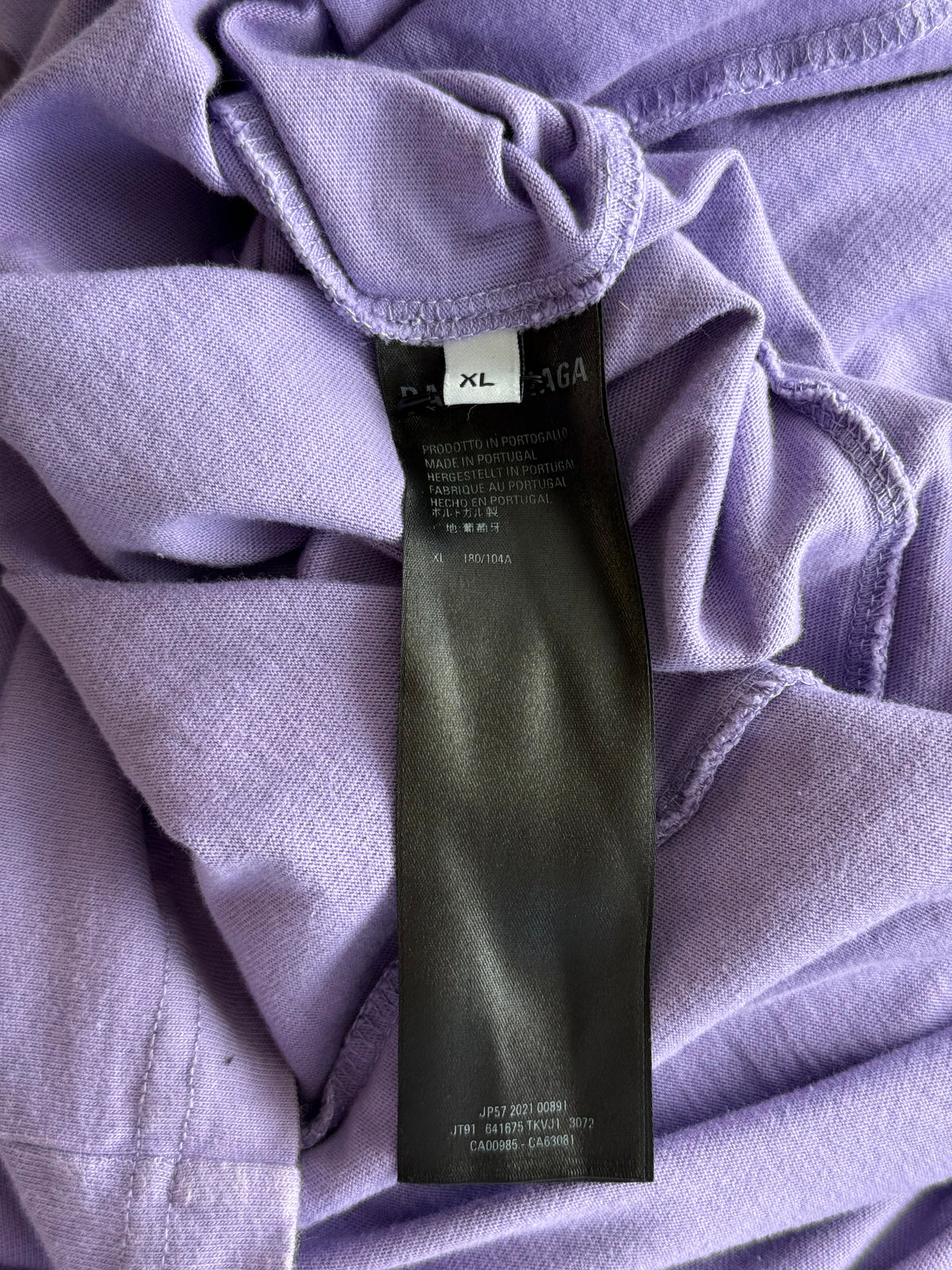 Balenciaga Purple & White Campaign Logo T-Shirt