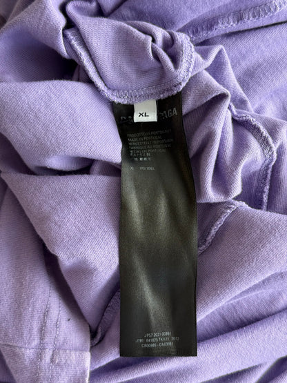 Balenciaga Purple & White Campaign Logo T-Shirt
