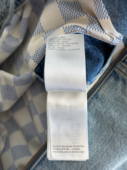 Louis Vuitton Light Blue Embroidered Logo Denim Jacket