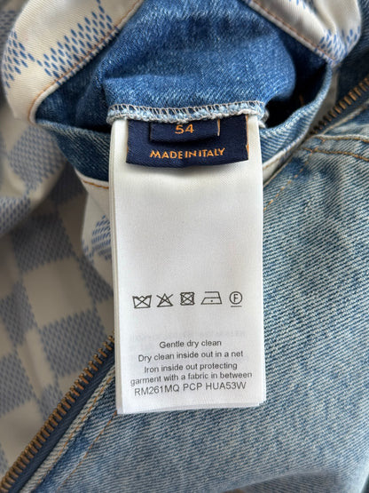 Louis Vuitton Light Blue Embroidered Logo Denim Jacket