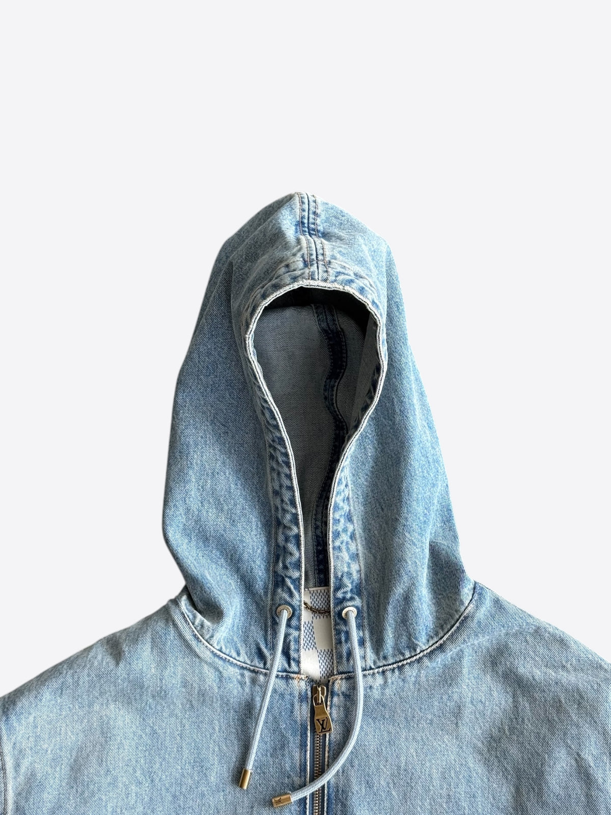 Louis Vuitton Light Blue Embroidered Logo Denim Jacket