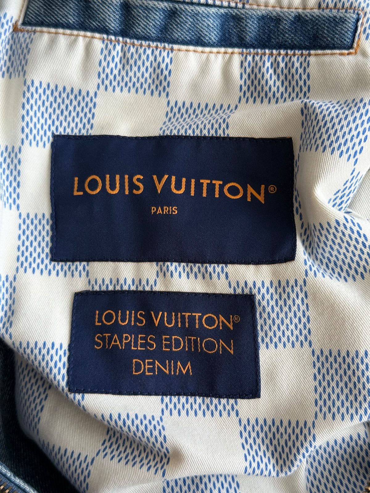 Louis Vuitton Light Blue Embroidered Logo Denim Jacket