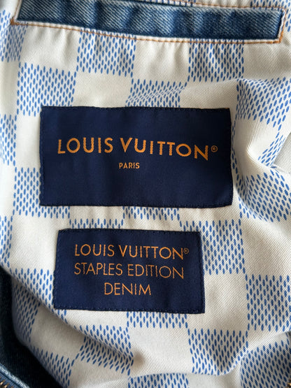 Louis Vuitton Light Blue Embroidered Logo Denim Jacket