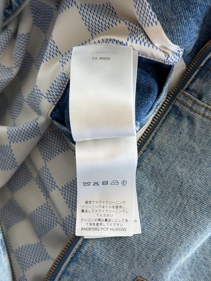 Louis Vuitton Light Blue Embroidered Logo Denim Jacket