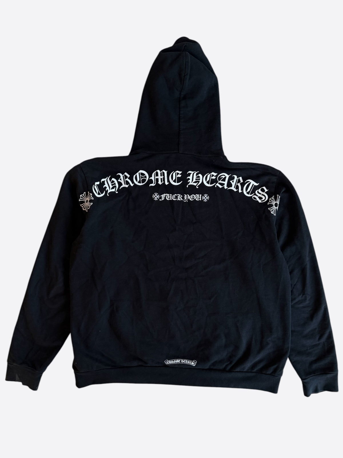 Chrome Hearts Black & White T-Bar Logo Hoodie