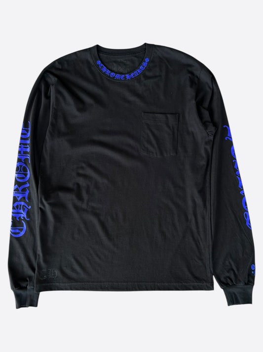 Chrome Hearts Black & Blue Neck Logo Longsleeve T-Shirt