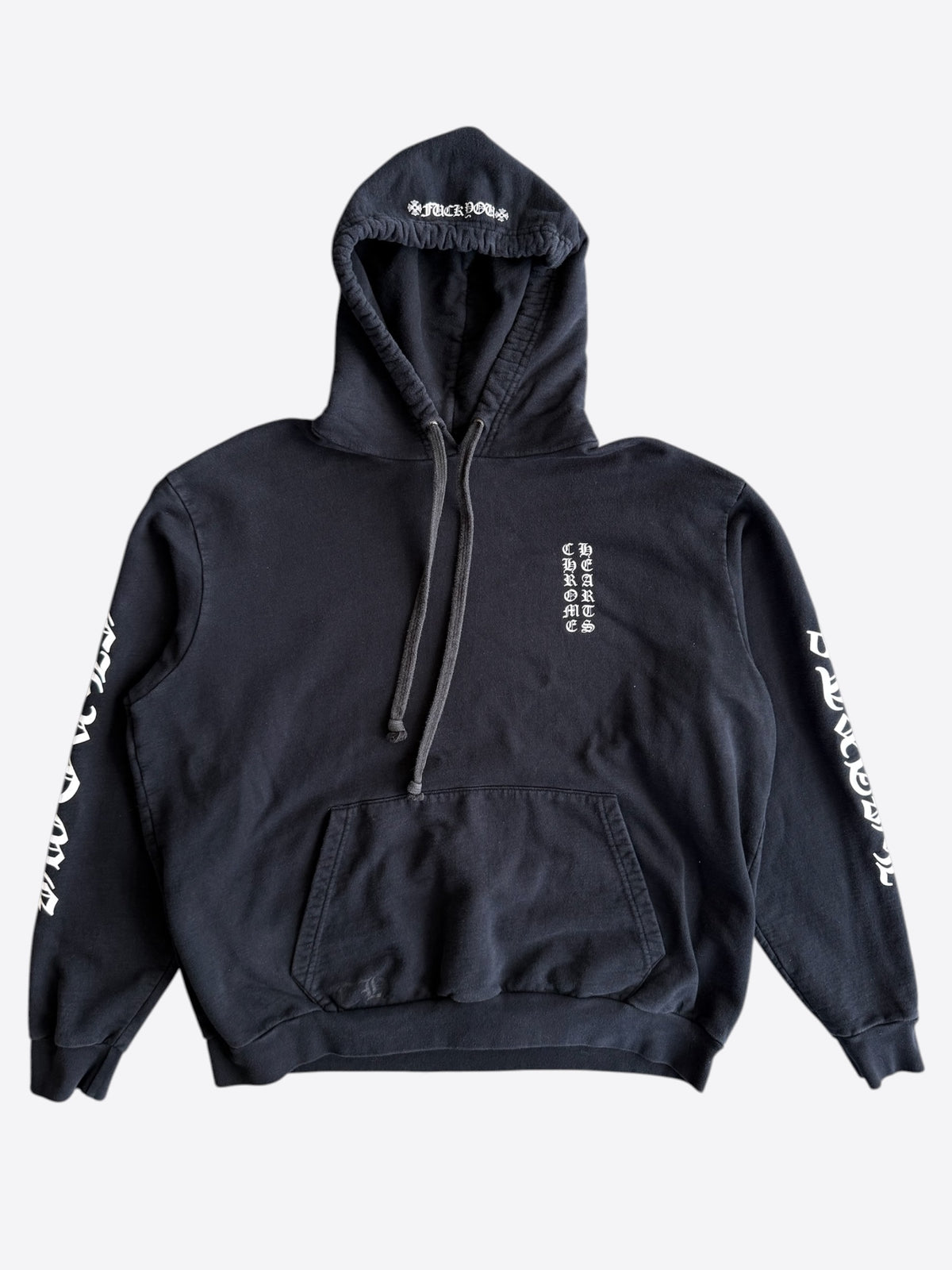 Chrome Hearts Black & White Script Logo Hoodie