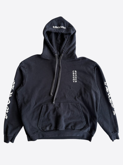 Chrome Hearts Black & White Script Logo Hoodie