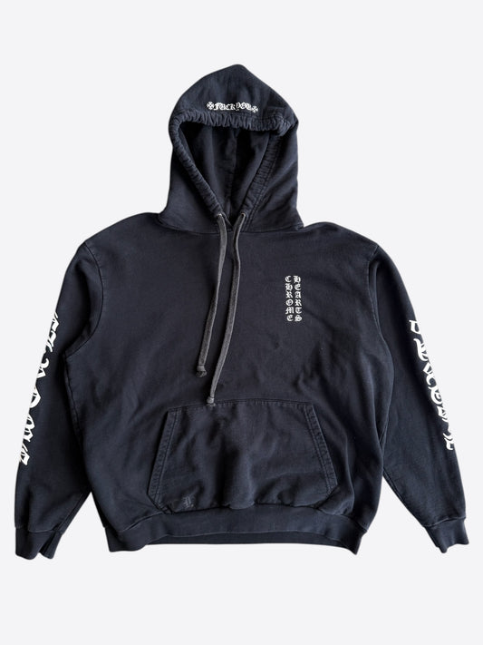 Chrome Hearts Black & White Script Logo Hoodie
