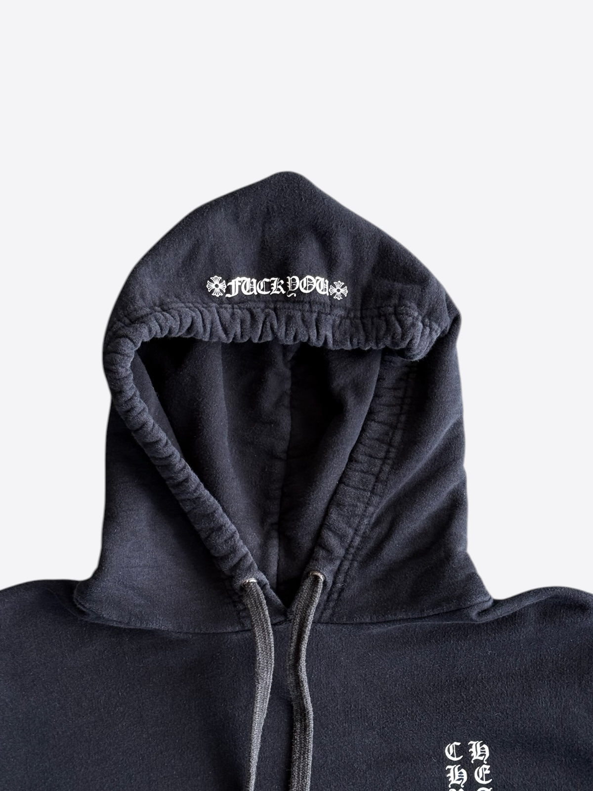 Chrome Hearts Black & White Script Logo Hoodie