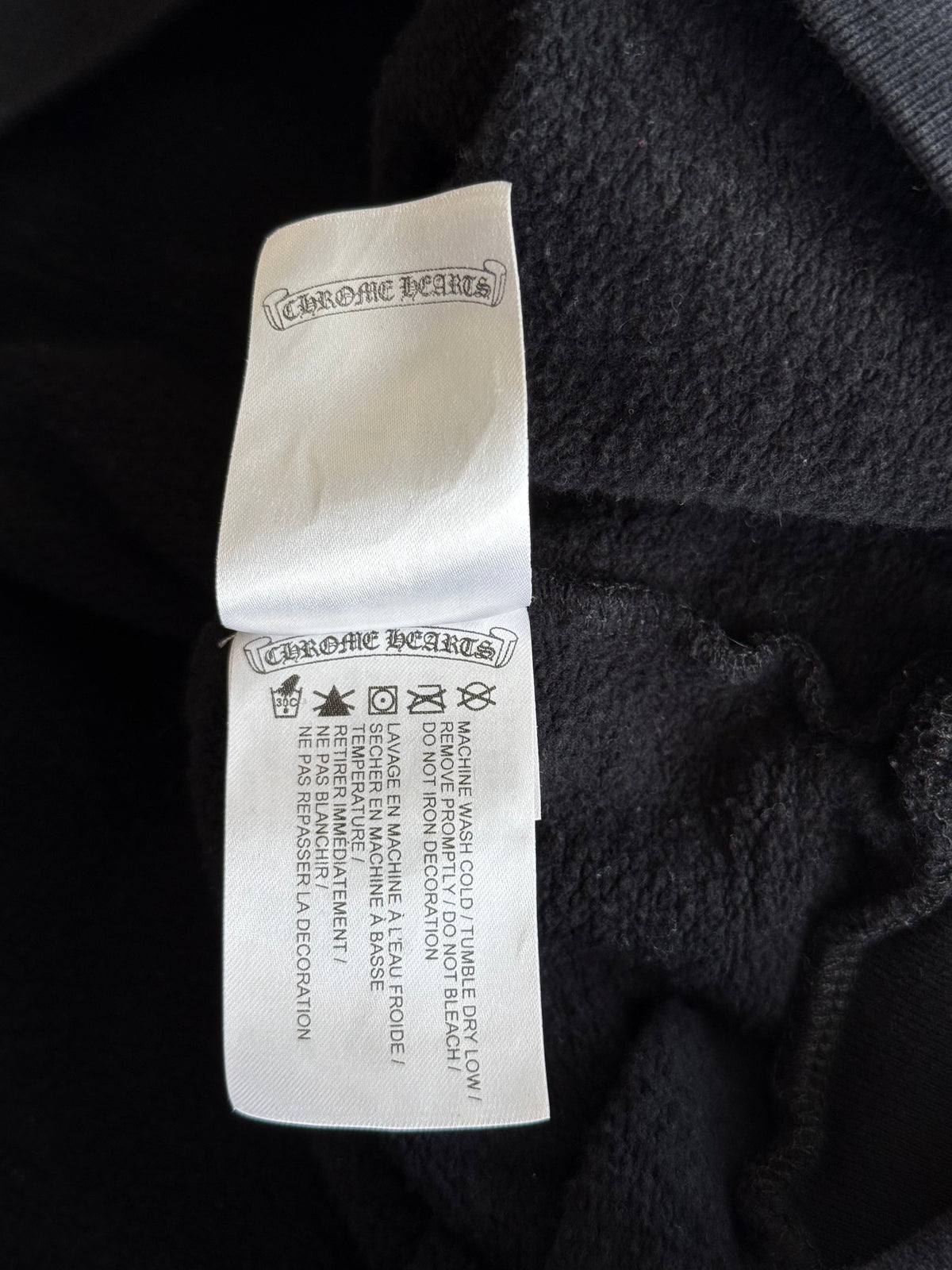 Chrome Hearts Black & White Script Logo Hoodie