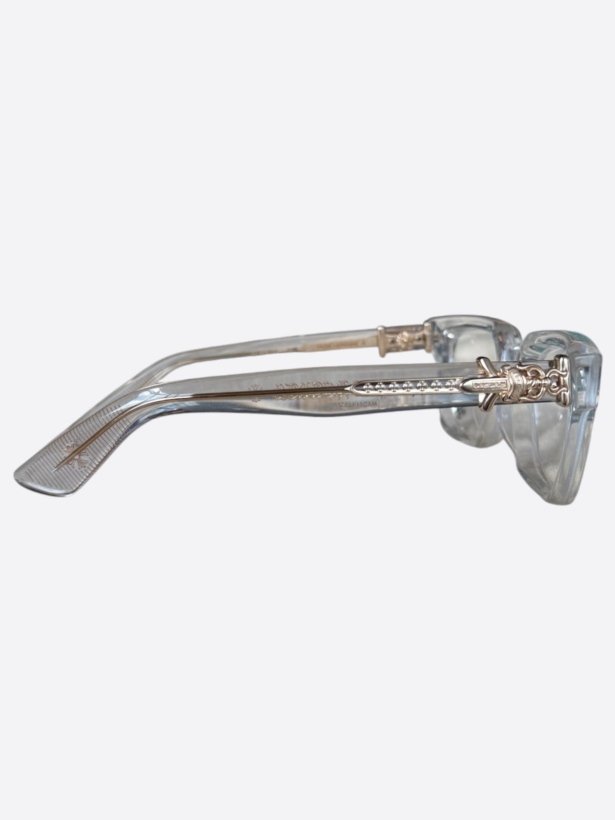 Chrome Hearts Clear & Gold Vagillionaire II Glasses