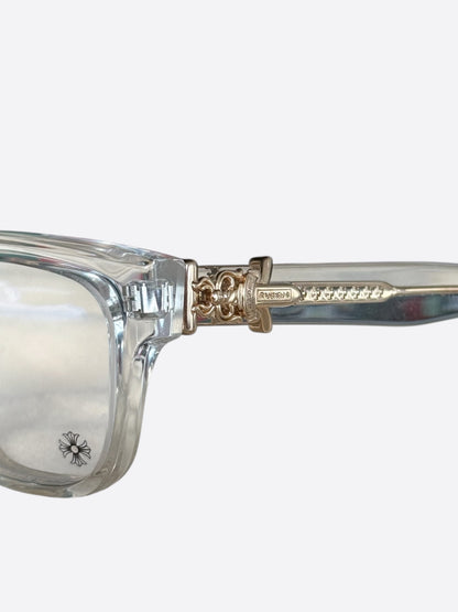 Chrome Hearts Clear & Gold Vagillionaire II Glasses