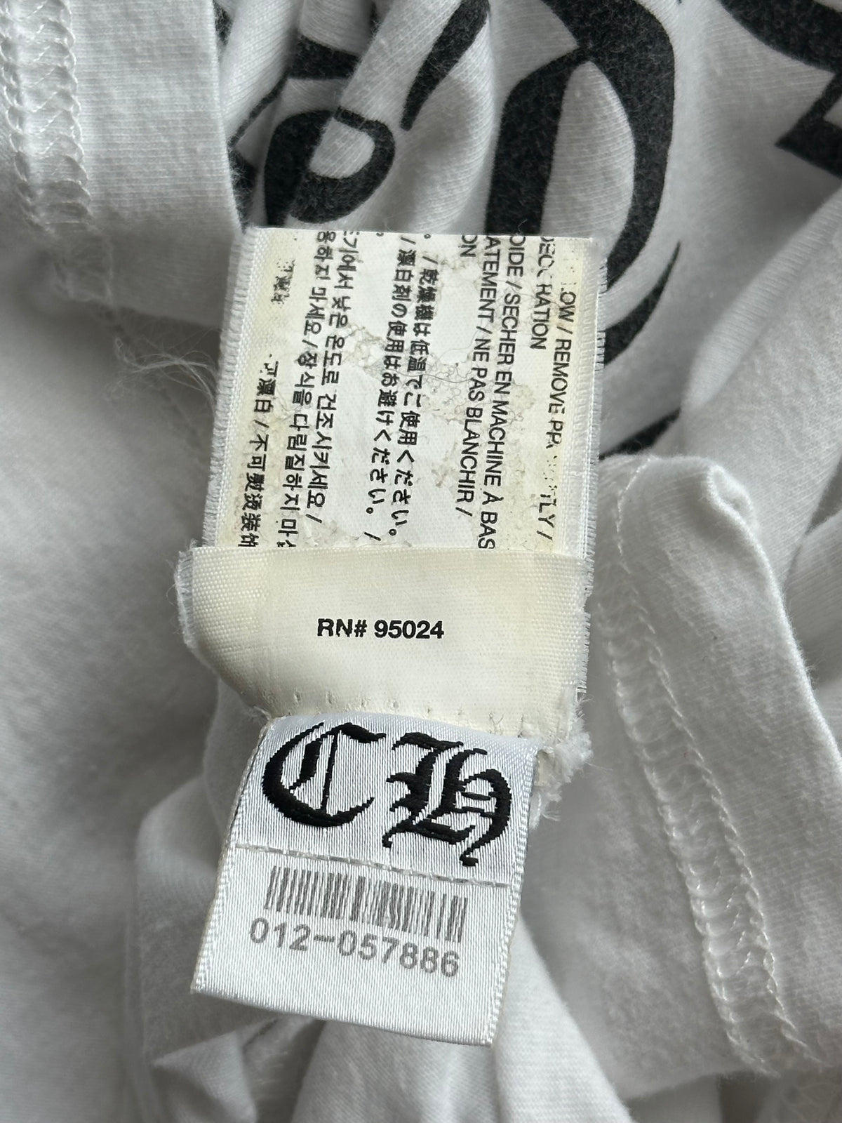 Chrome Hearts White & Black Horseshoe Logo Longsleeve T-Shirt