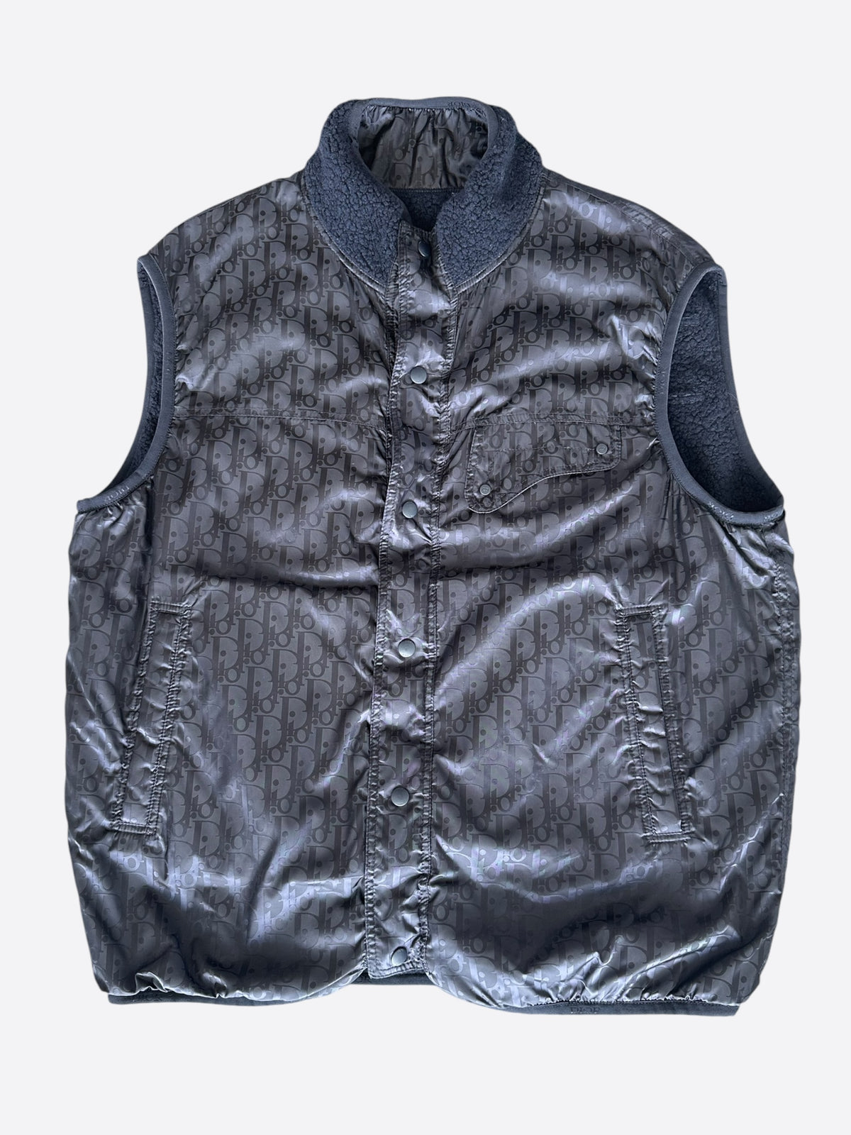 Dior Navy Oblique Hybrid Fleece Vest