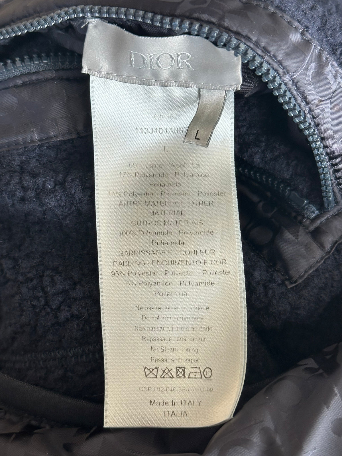 Dior Navy Oblique Hybrid Fleece Vest