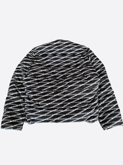 Balenciaga Black & White All Over Logo Puffer Jacket