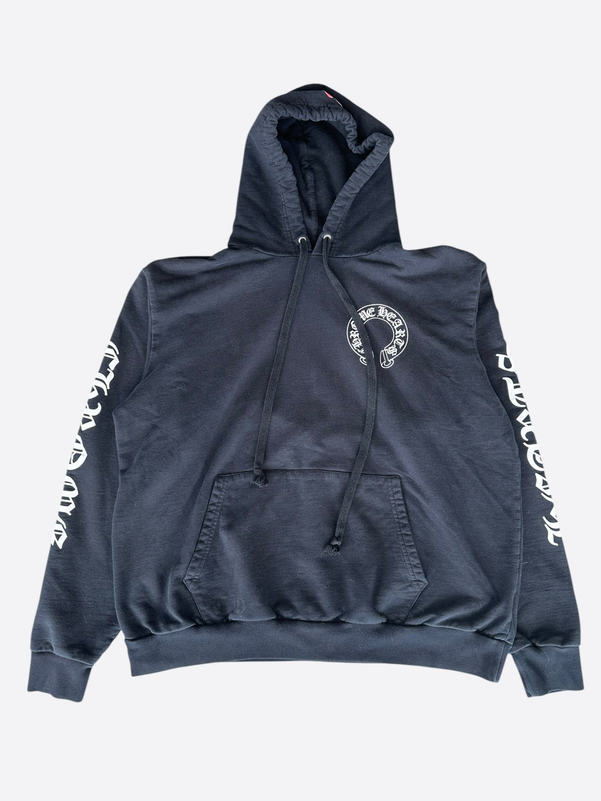 Chrome Hearts Black & White Horseshoe Chomper Logo Hoodie