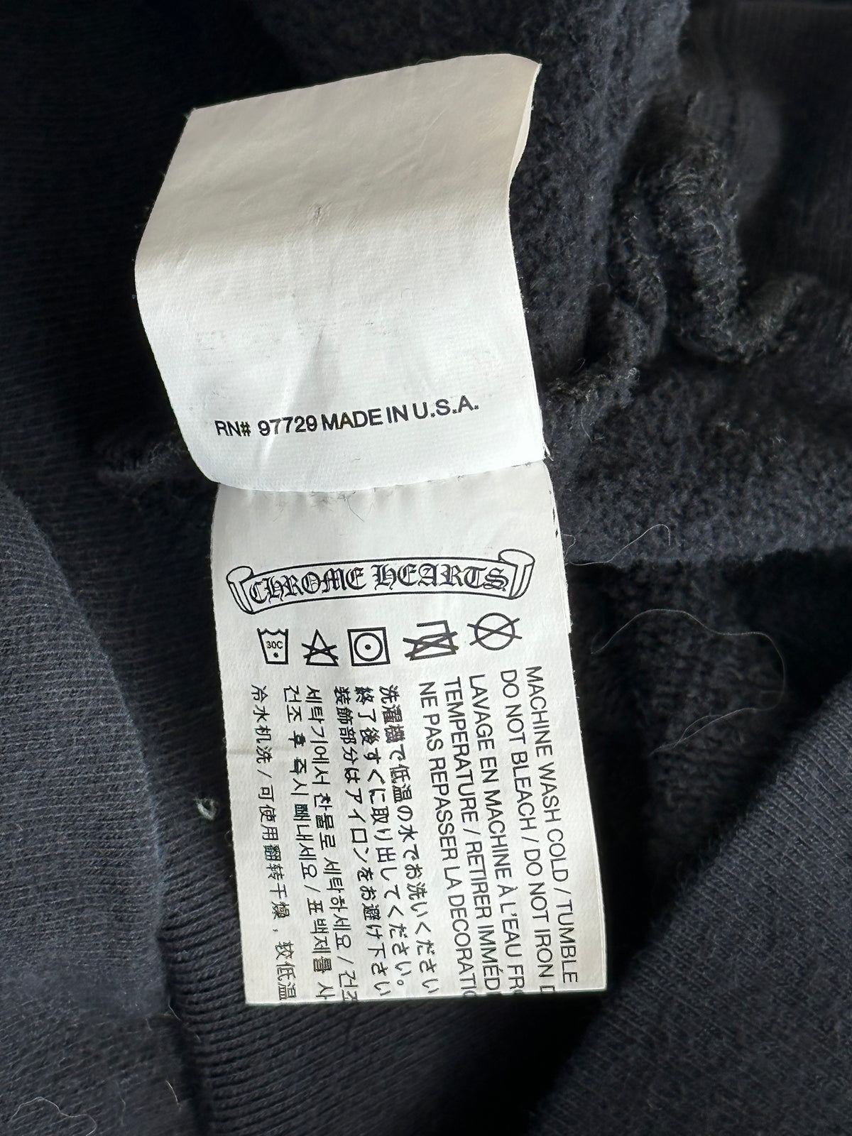 Chrome Hearts Black & White Horseshoe Chomper Logo Hoodie