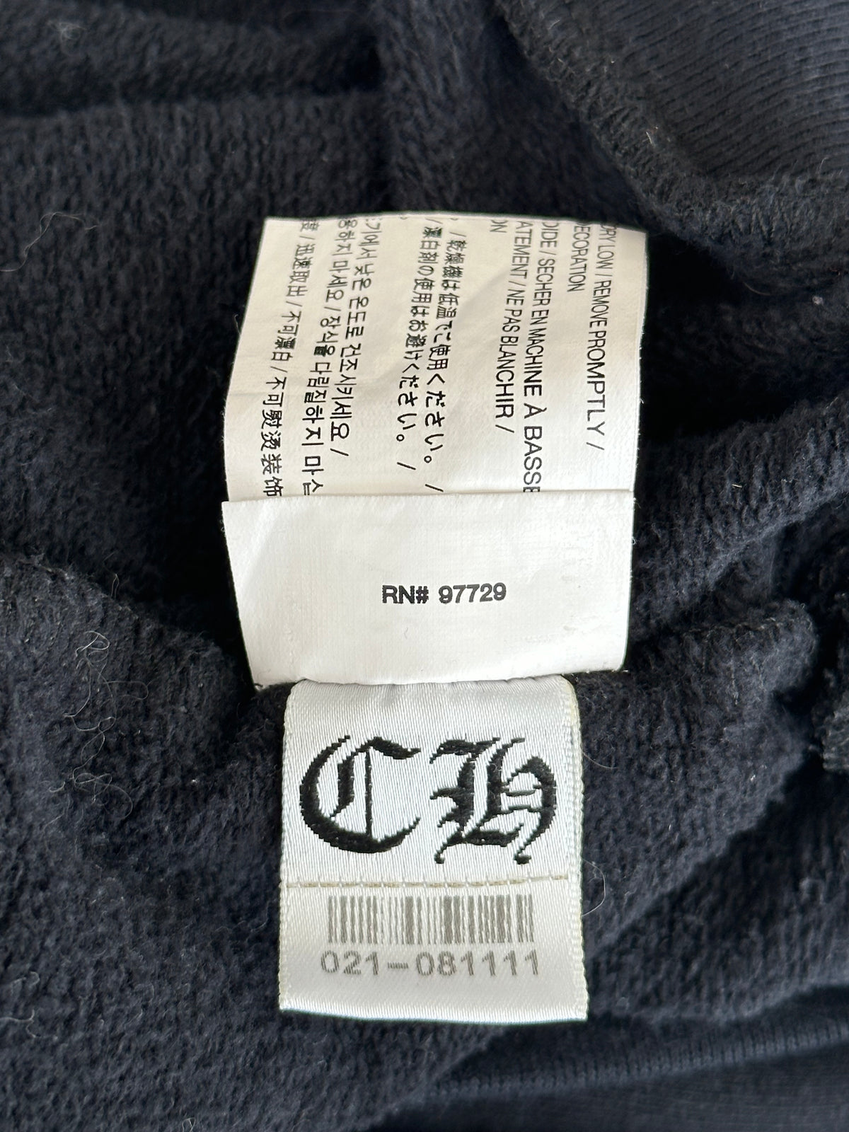 Chrome Hearts Black & White Horseshoe Chomper Logo Hoodie
