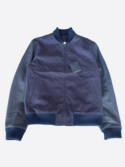Louis Vuitton Navy Watercolor Monogram Varsity Jacket