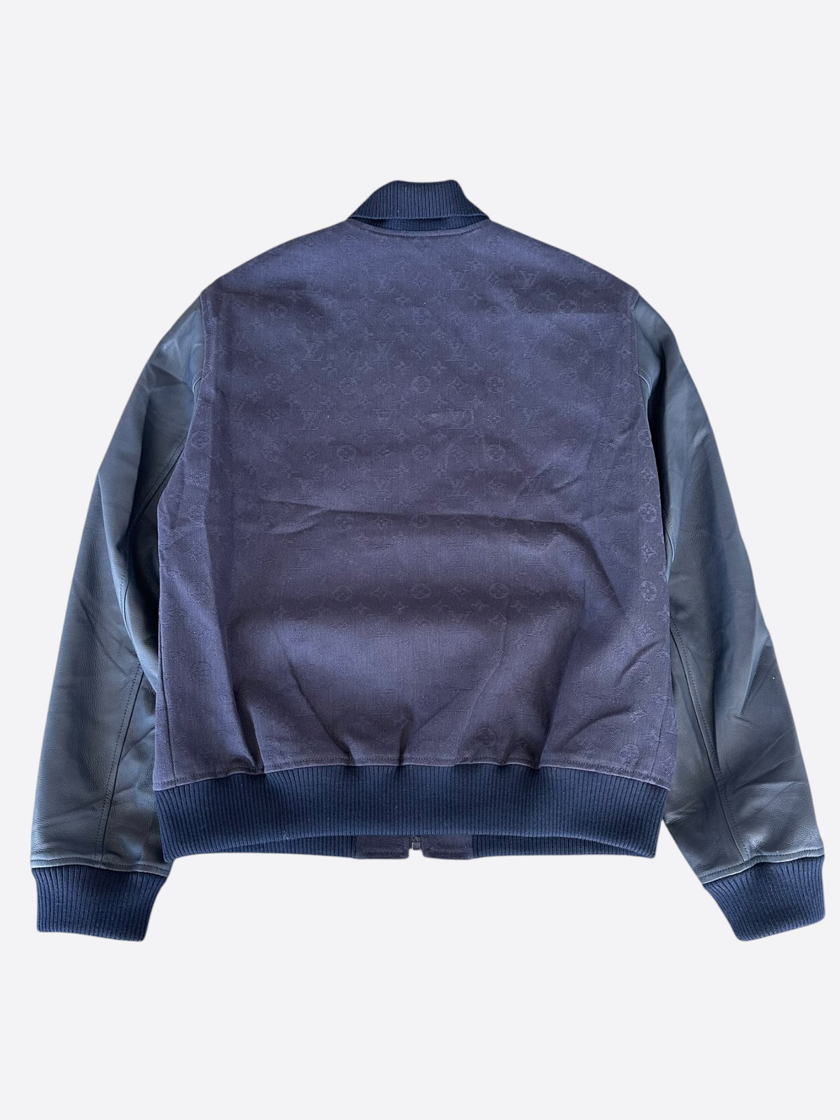 Louis Vuitton Navy Watercolor Monogram Varsity Jacket