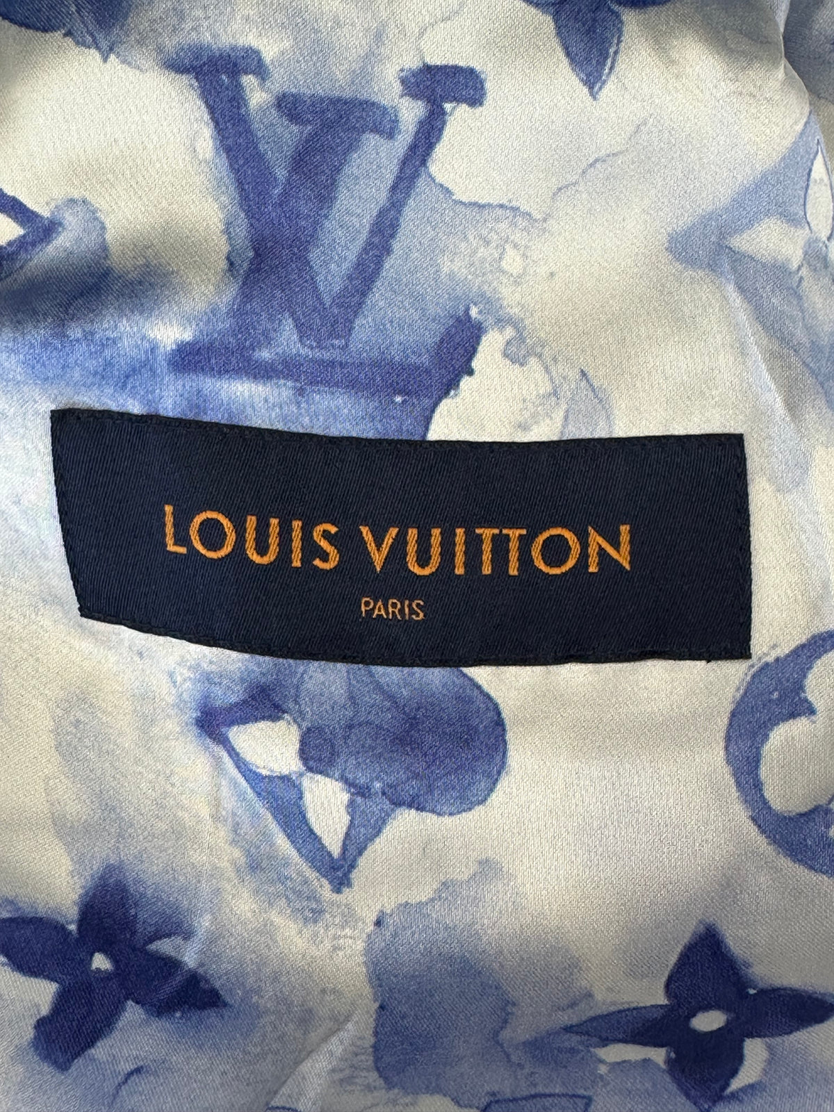 Louis Vuitton Navy Watercolor Monogram Varsity Jacket