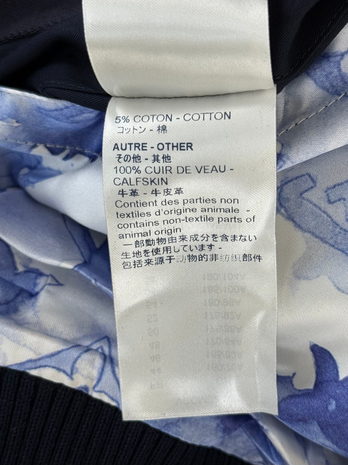 Louis Vuitton Navy Watercolor Monogram Varsity Jacket