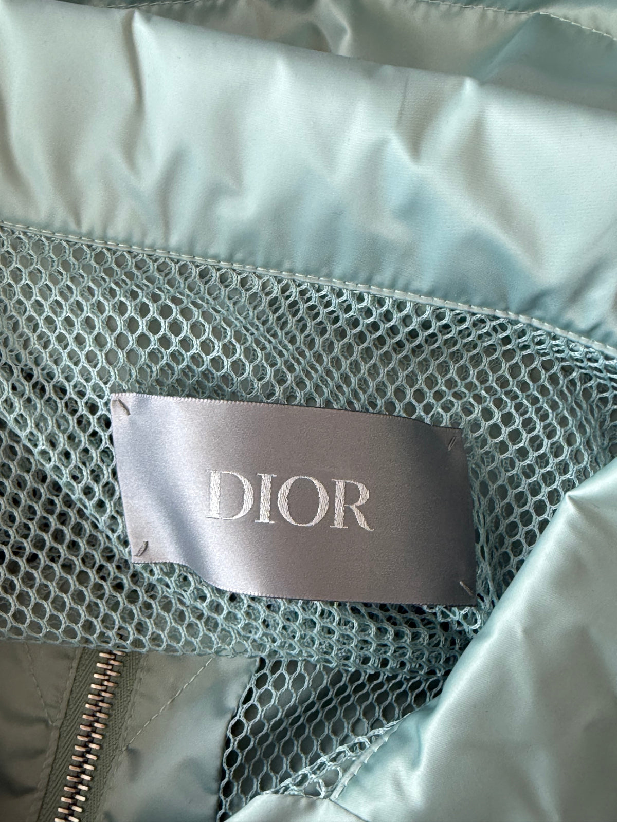 Dior Light Blue Beaded Floral Half Zip Jacket