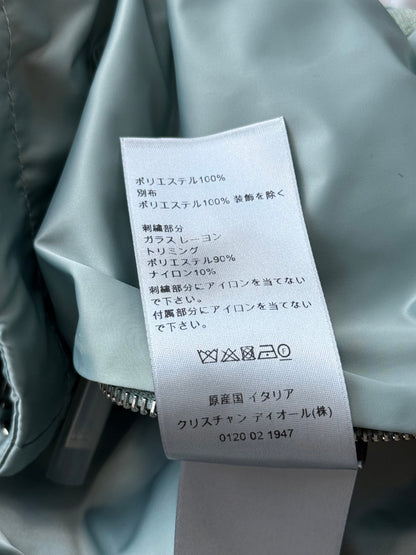 Dior Light Blue Beaded Floral Half Zip Jacket