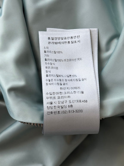 Dior Light Blue Beaded Floral Half Zip Jacket