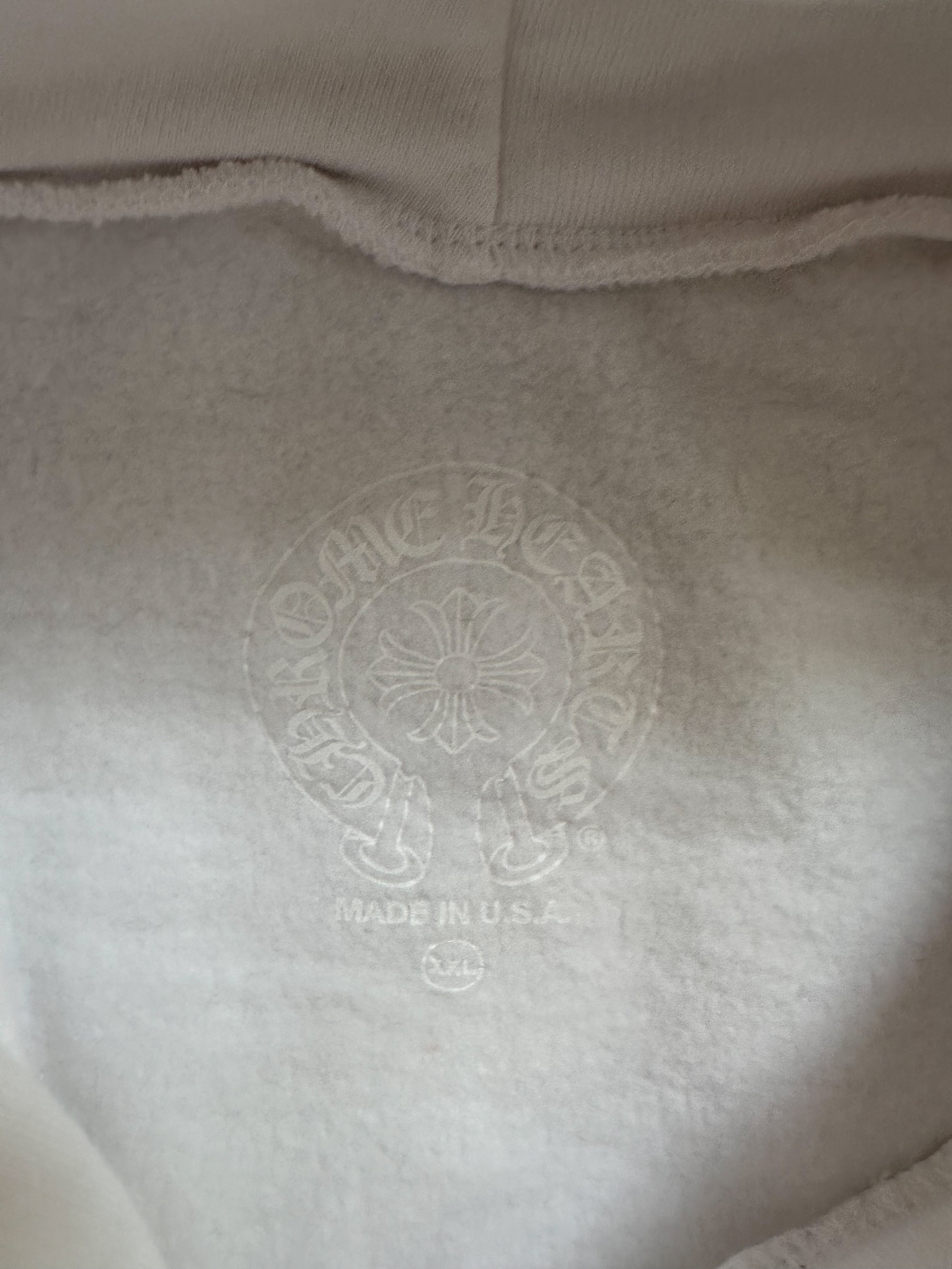 Chrome Hearts White & Pink Glitter Horseshoe Logo Hoodie