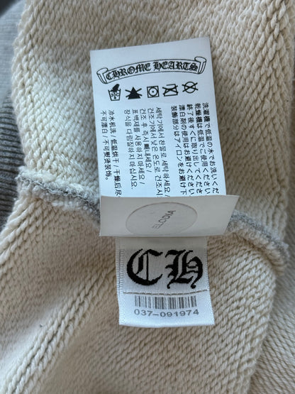 Chrome Hearts Grey & Black Triple Cross CH Logo Embroidered Sweater