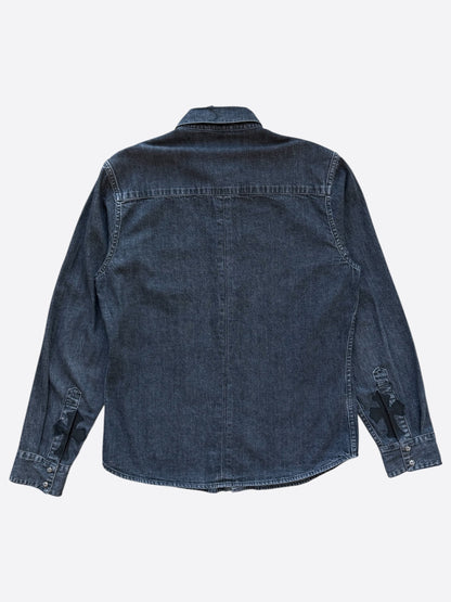 Chrome Hearts Grey Denim Cross Patch Button Up Shirt