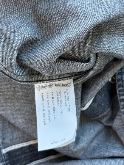 Chrome Hearts Grey Denim Cross Patch Button Up Shirt