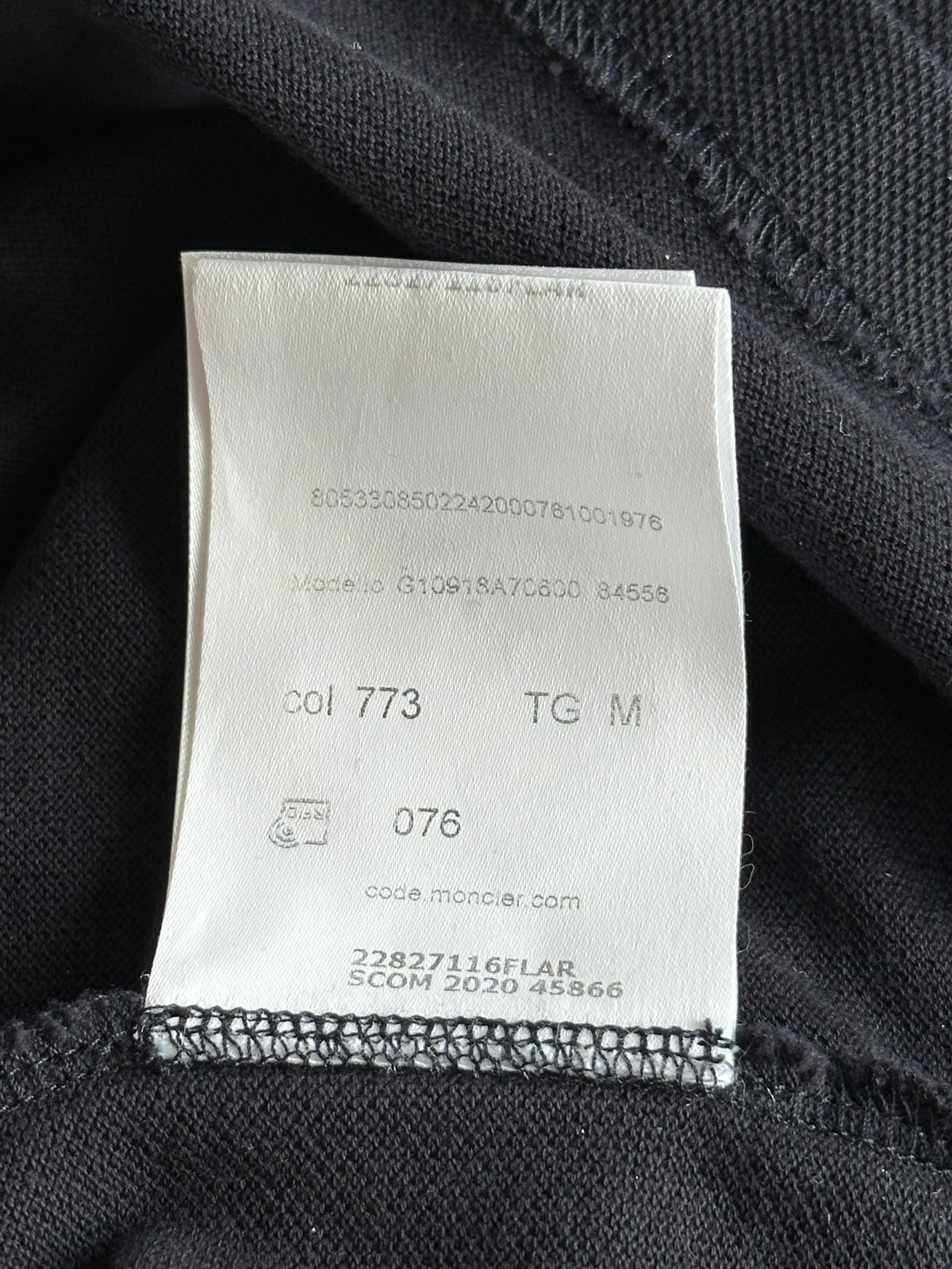 Moncler Navy & White Logo Patch Polo T-Shirt