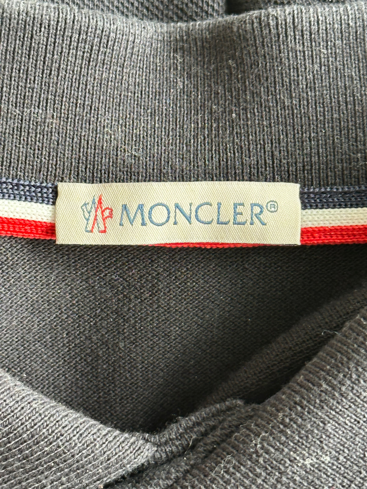 Moncler Navy & White Logo Patch Polo T-Shirt