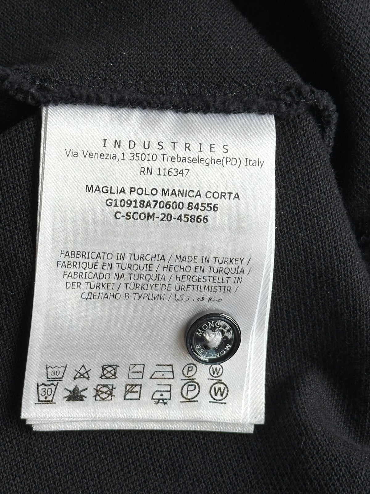 Moncler Navy & White Logo Patch Polo T-Shirt