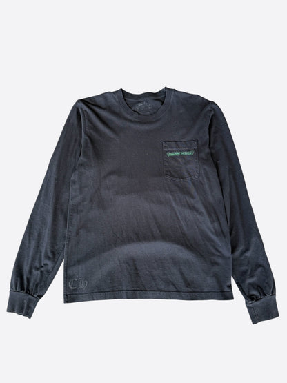 Chrome Hearts Black & Green Cemetery Cross Logo Longsleeve T-Shirt