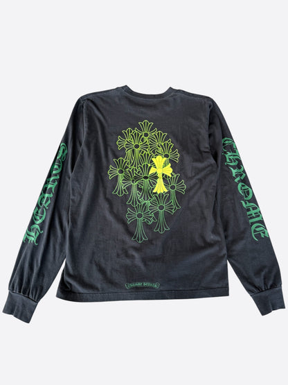 Chrome Hearts Black & Green Cemetery Cross Logo Longsleeve T-Shirt