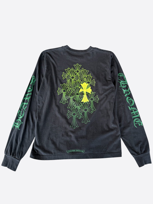 Chrome Hearts Black & Green Cemetery Cross Logo Longsleeve T-Shirt