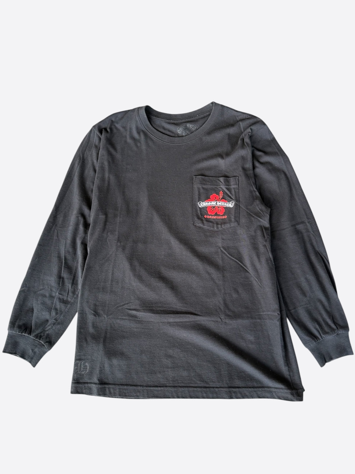 Chrome Hearts Black & Red Honolulu Exclusive Hibiscus Flower Longsleeve T-Shirt