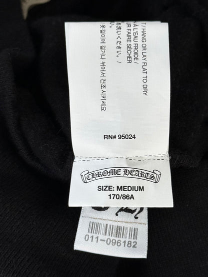 Chrome Hearts Black & White Cross Logo Women's Zip Up Hoodie
